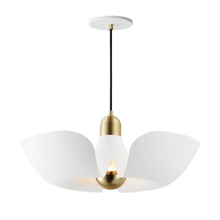 Maxim 11392WTSBR LED Pendant, White/Satin Brass