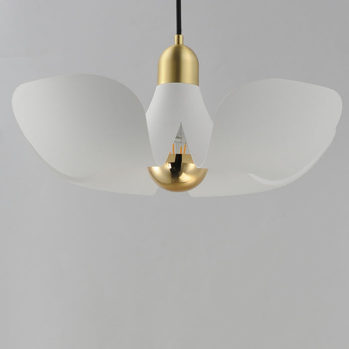 Maxim 11394WTSBR LED Pendant, White/Satin Brass