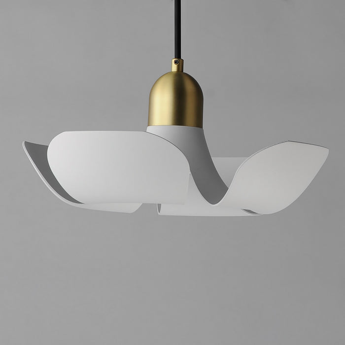 Maxim 11394WTSBR LED Pendant, White/Satin Brass