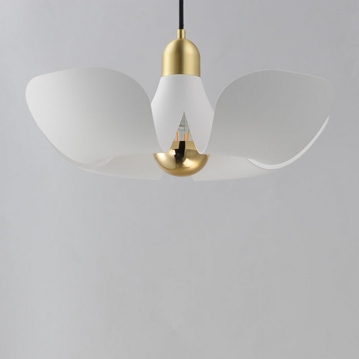 Maxim 11394WTSBR LED Pendant, White/Satin Brass