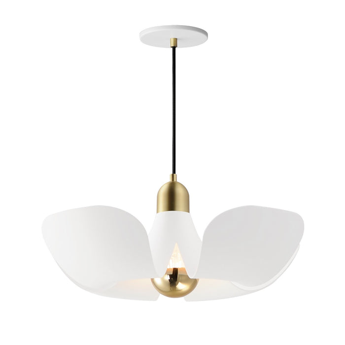 Maxim 11394WTSBR LED Pendant, White/Satin Brass