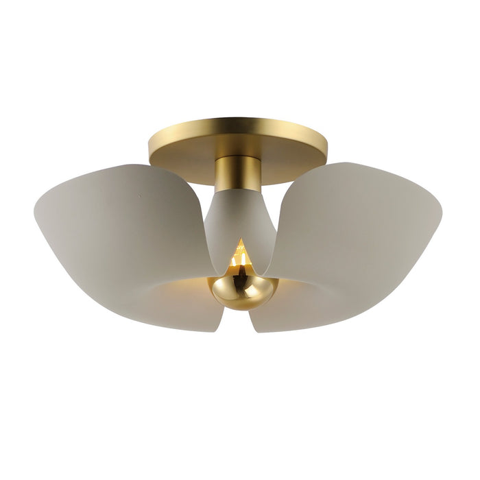 Maxim 11399SGSBR LED Flush Mount, Silver Gold / Satin Brass