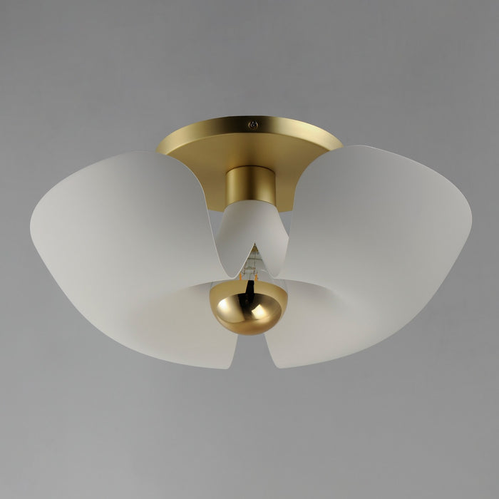 Maxim 11399WTSBR LED Flush Mount, White/Satin Brass