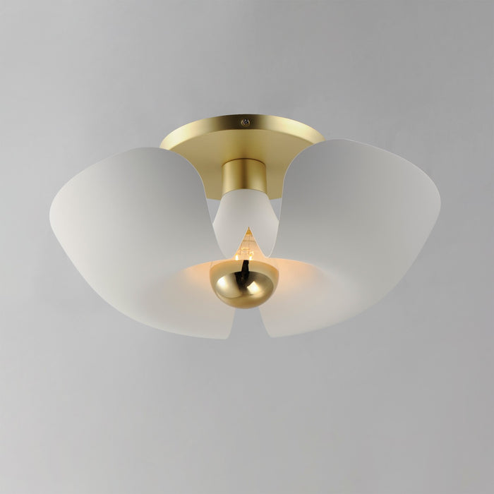Maxim 11399WTSBR LED Flush Mount, White/Satin Brass