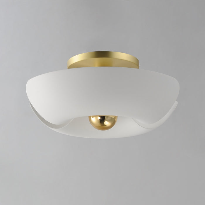 Maxim 11399WTSBR LED Flush Mount, White/Satin Brass