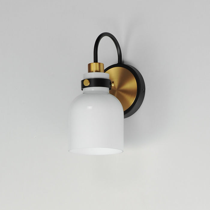 Maxim 12331WTBKSBR One Light Wall Sconce, Satin Brass