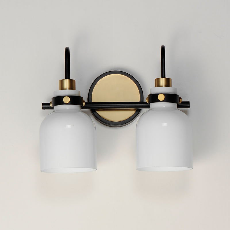 Maxim 12332WTBKSBR Two Light Bath Vanity, Satin Brass