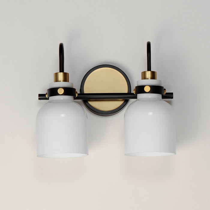 Maxim 12332WTBKSBR Two Light Bath Vanity, Satin Brass