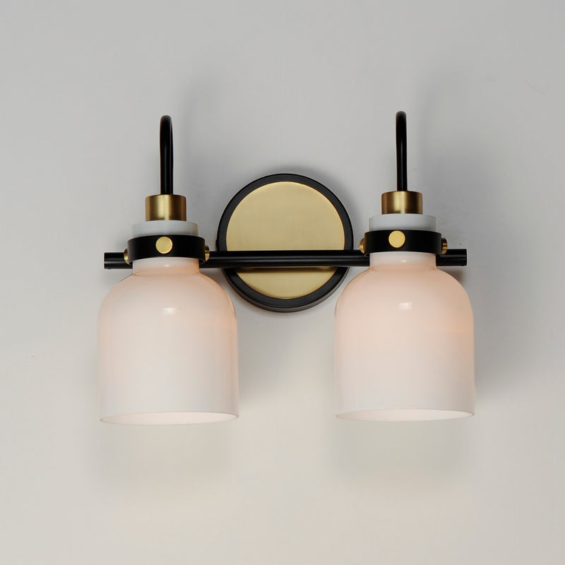 Maxim 12332WTBKSBR Two Light Bath Vanity, Satin Brass