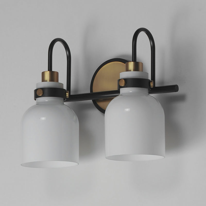 Maxim 12332WTBKSBR Two Light Bath Vanity, Satin Brass