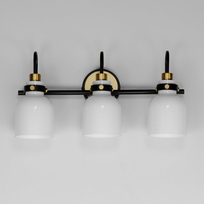 Maxim 12333WTBKSBR Three Light Bath Vanity, Satin Brass