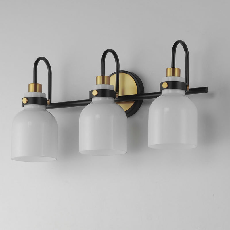 Maxim 12333WTBKSBR Three Light Bath Vanity, Satin Brass