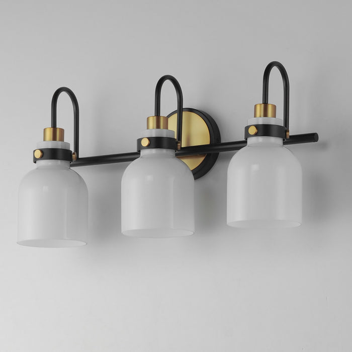 Maxim 12333WTBKSBR Three Light Bath Vanity, Satin Brass