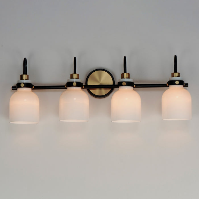 Maxim 12334WTBKSBR Four Light Bath Vanity, Satin Brass