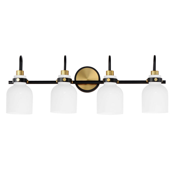 Maxim 12334WTBKSBR Four Light Bath Vanity, Satin Brass