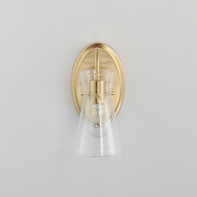 Maxim 12481CLNAB One Light Wall Sconce, Natural Aged Brass