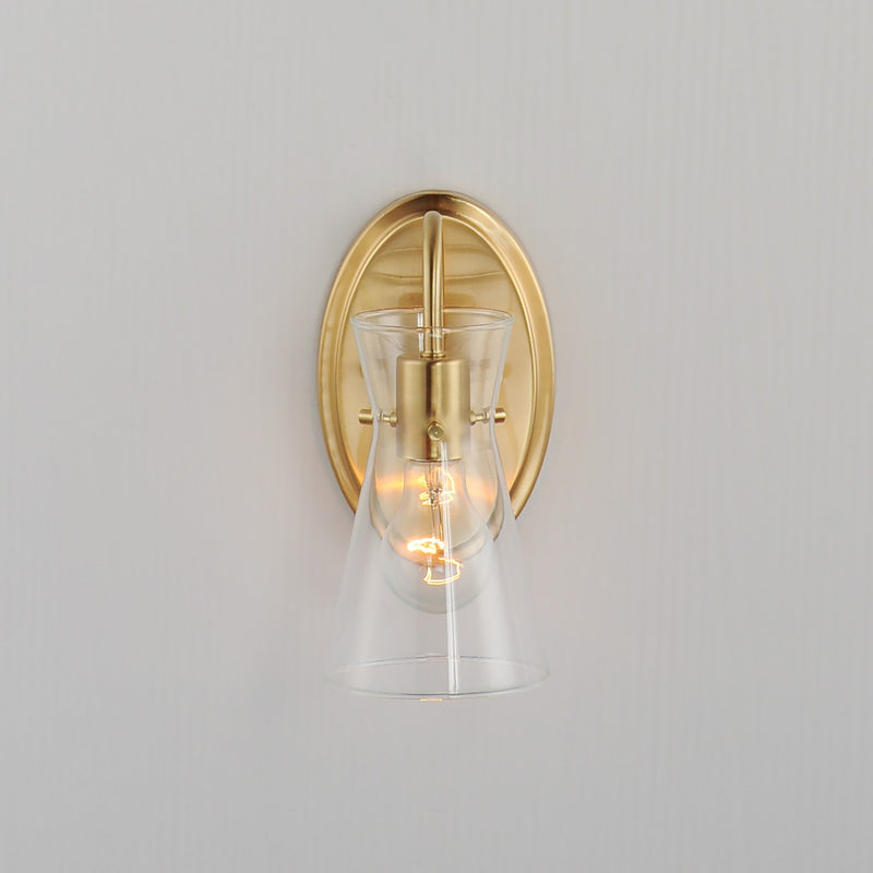 Maxim 12481CLNAB One Light Wall Sconce, Natural Aged Brass