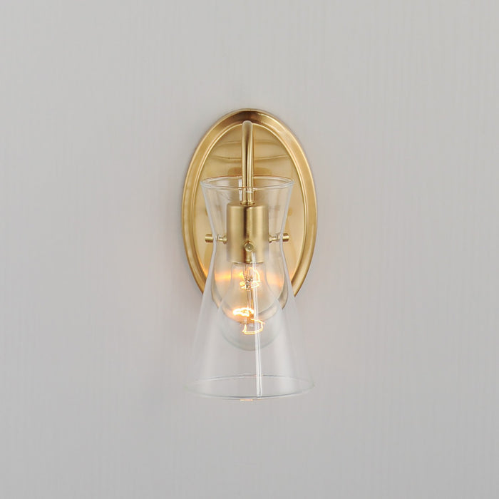 Maxim 12481CLNAB One Light Wall Sconce, Natural Aged Brass