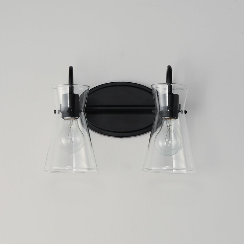 Maxim 12482CLBK Two Light Bath Vanity, Black