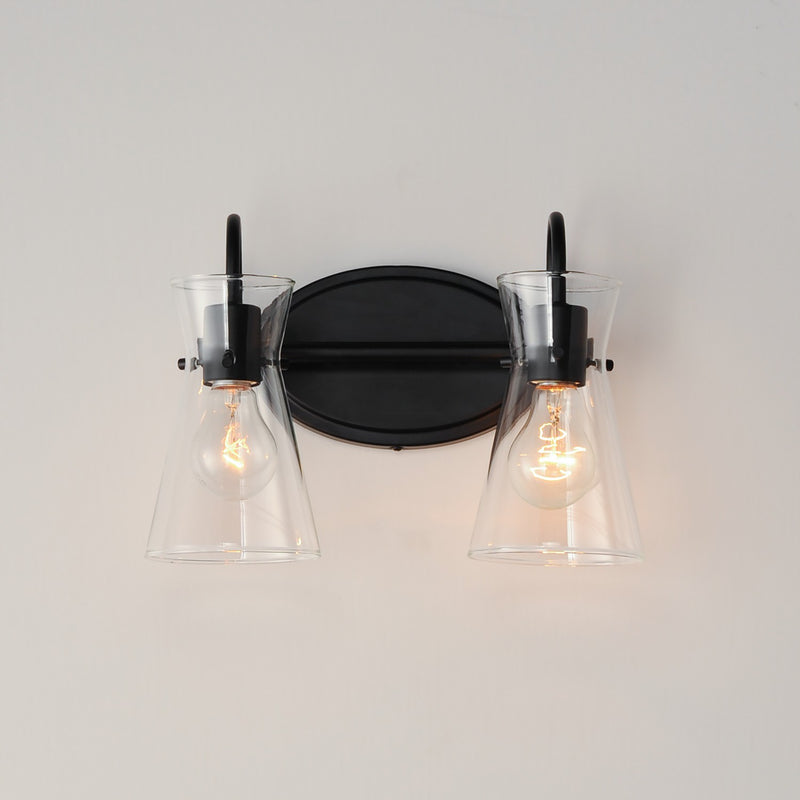 Maxim 12482CLBK Two Light Bath Vanity, Black