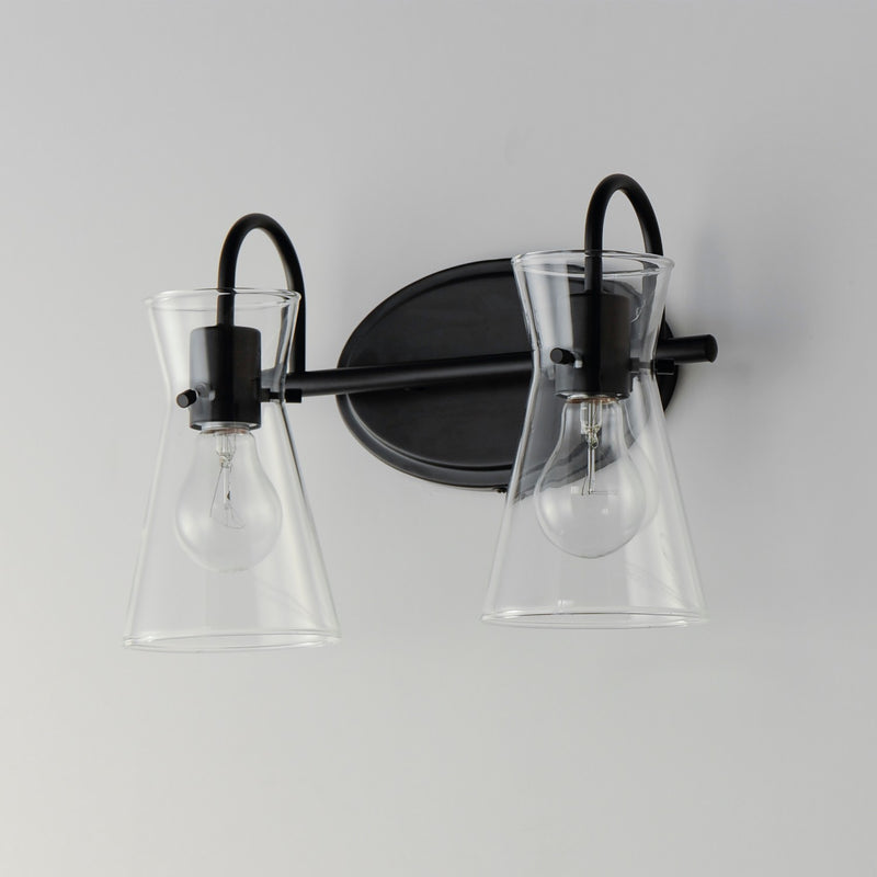 Maxim 12482CLBK Two Light Bath Vanity, Black
