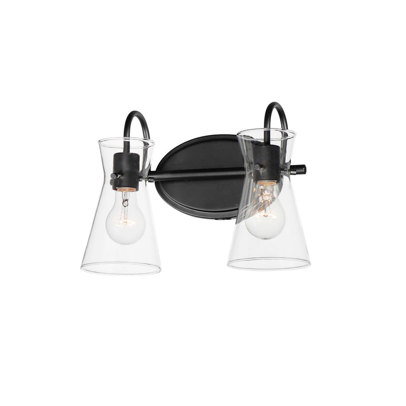 Maxim 12482CLBK Two Light Bath Vanity, Black