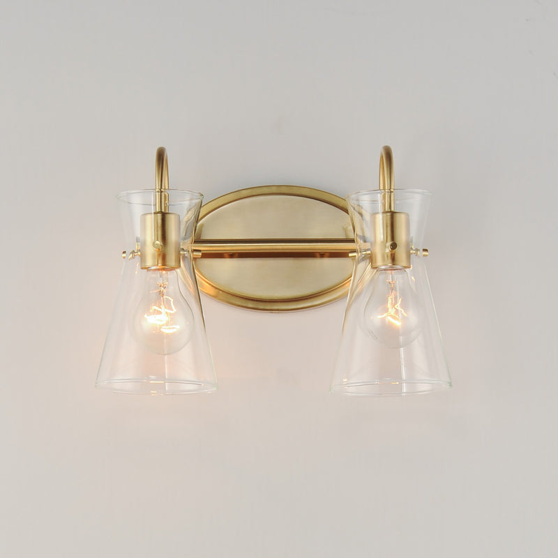 Maxim 12482CLNAB Two Light Bath Vanity, Natural Aged Brass
