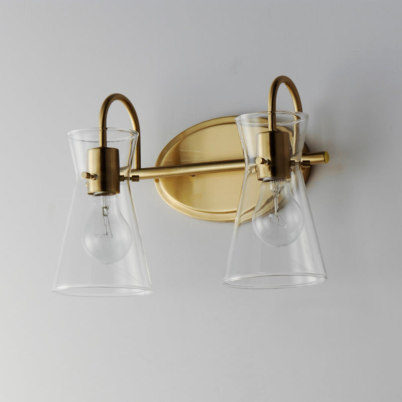 Maxim 12482CLNAB Two Light Bath Vanity, Natural Aged Brass
