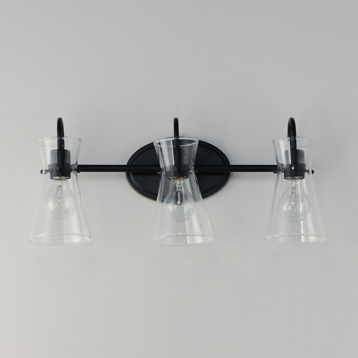 Maxim 12483CLBK Three Light Bath Vanity, Black