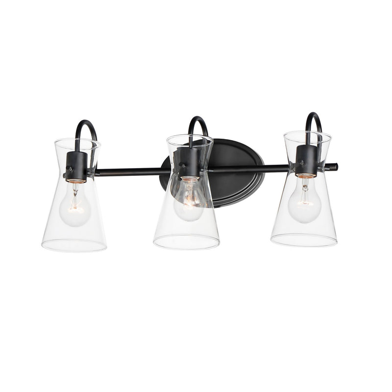 Maxim 12483CLBK Three Light Bath Vanity, Black