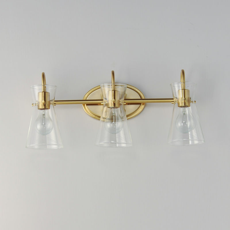 Maxim 12483CLNAB Three Light Bath Vanity, Natural Aged Brass