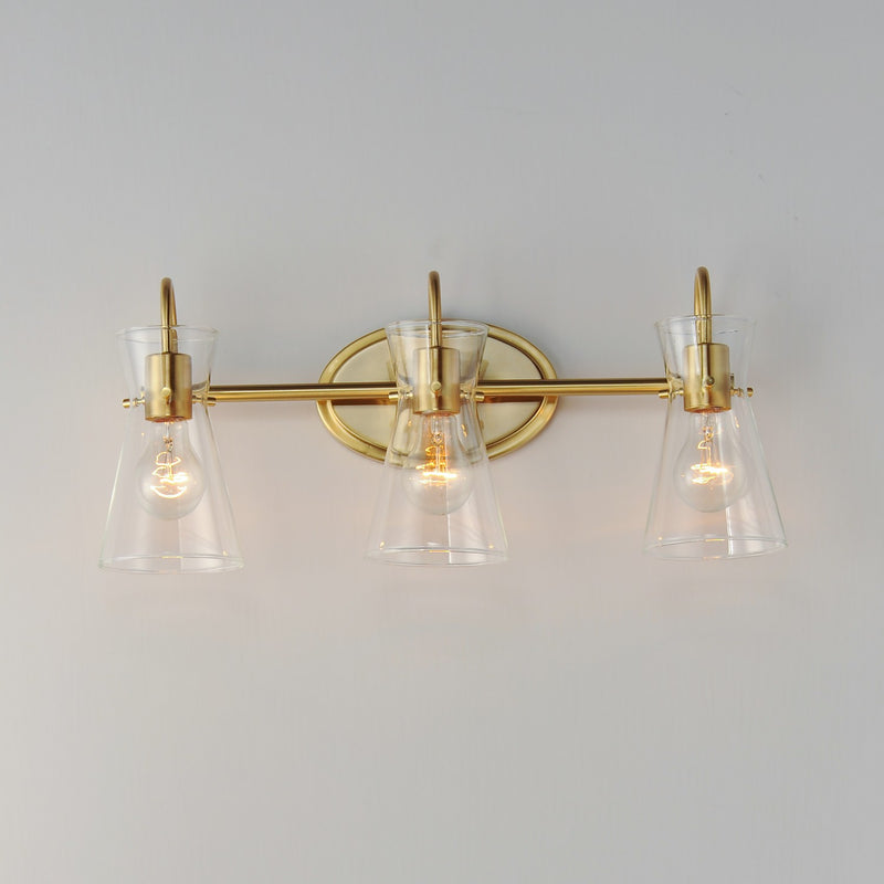 Maxim 12483CLNAB Three Light Bath Vanity, Natural Aged Brass
