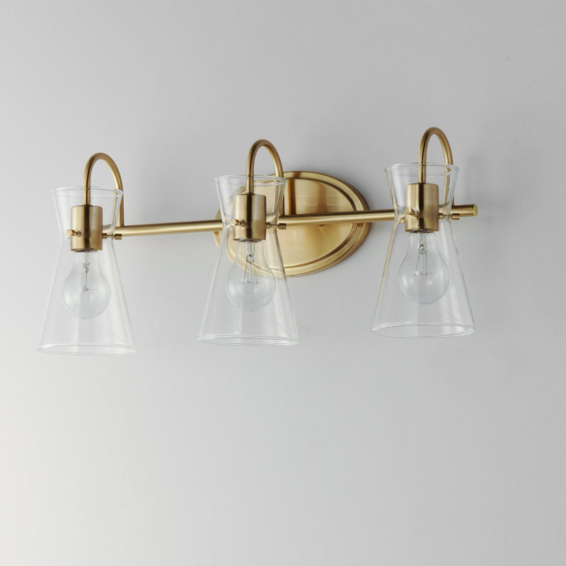 Maxim 12483CLNAB Three Light Bath Vanity, Natural Aged Brass