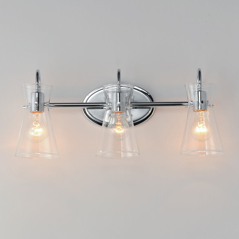 Maxim 12483CLPC Three Light Bath Vanity, Polished Chrome