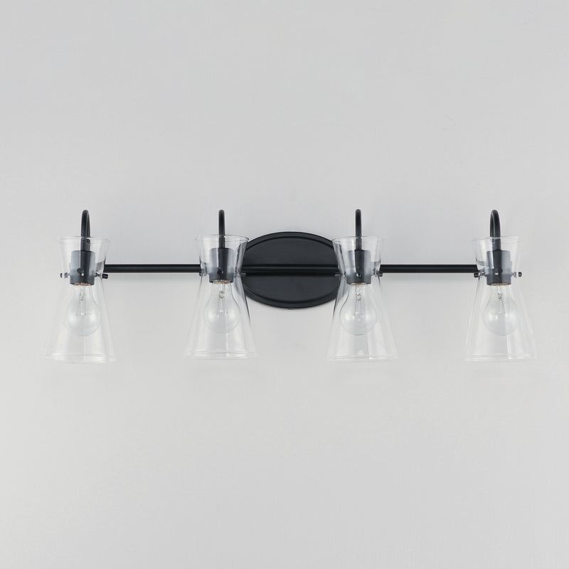 Maxim 12484CLBK Four Light Bath Vanity, Black