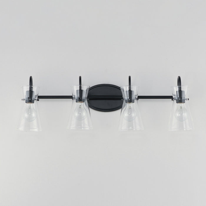 Maxim 12484CLBK Four Light Bath Vanity, Black
