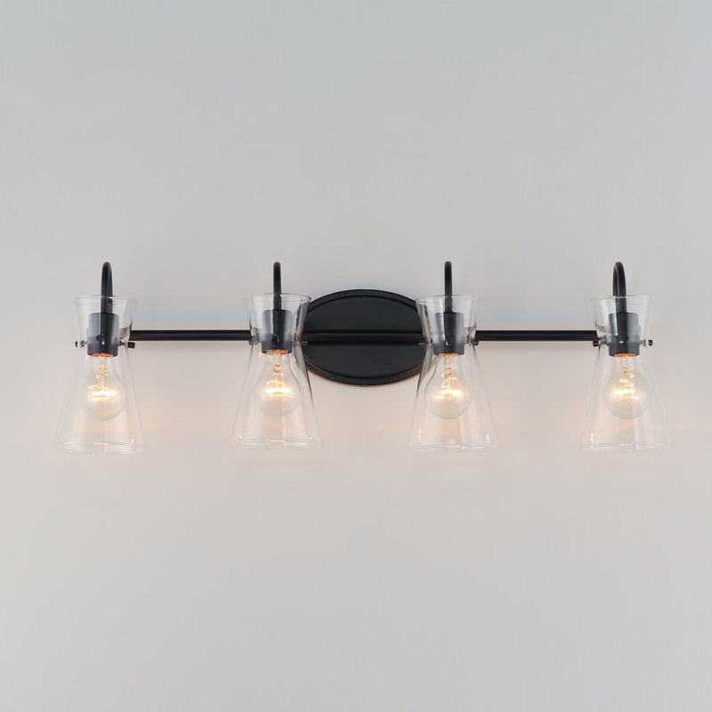 Maxim 12484CLBK Four Light Bath Vanity, Black