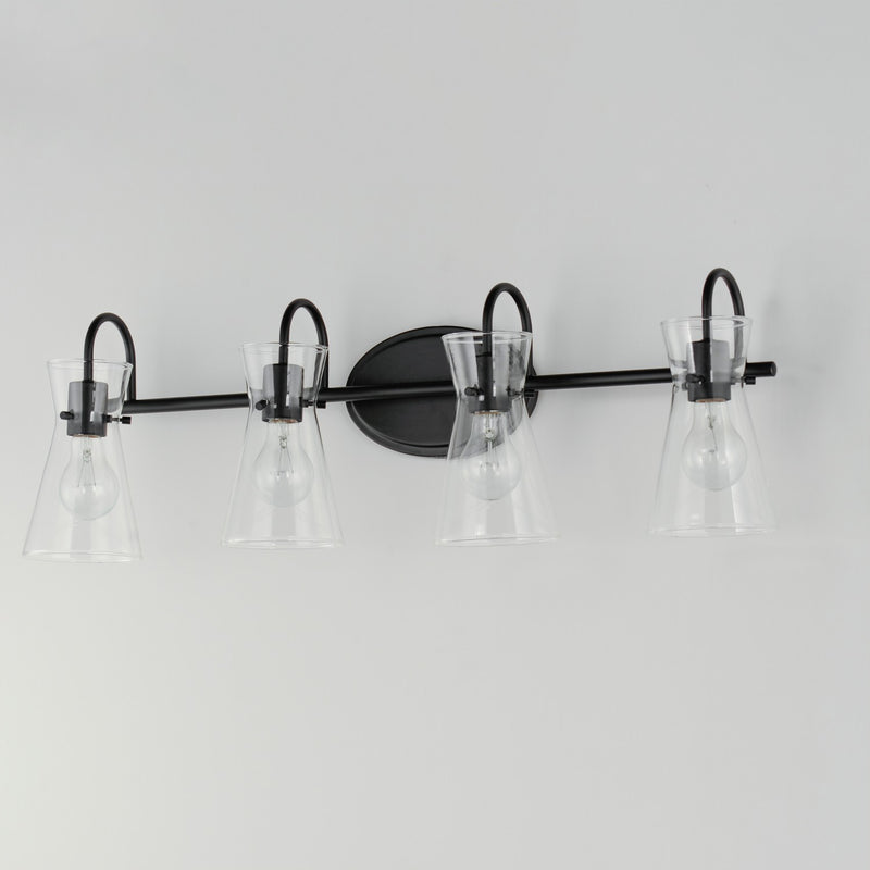 Maxim 12484CLBK Four Light Bath Vanity, Black