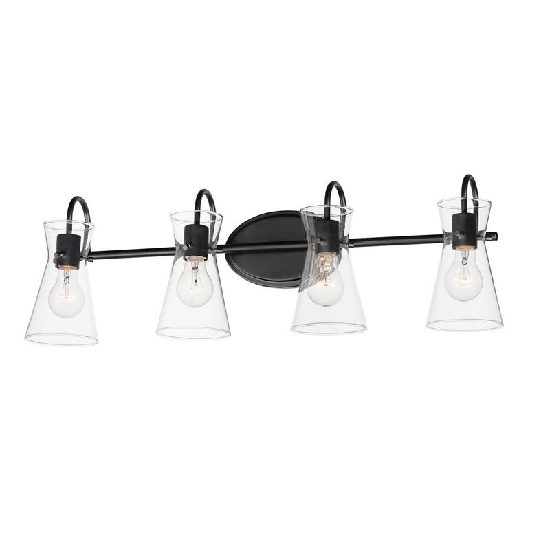 Maxim 12484CLBK Four Light Bath Vanity, Black