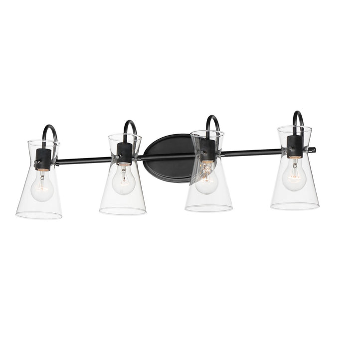 Maxim 12484CLBK Four Light Bath Vanity, Black
