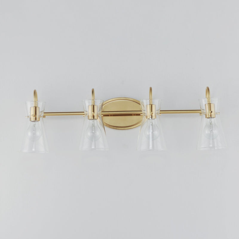 Maxim 12484CLNAB Four Light Bath Vanity, Natural Aged Brass