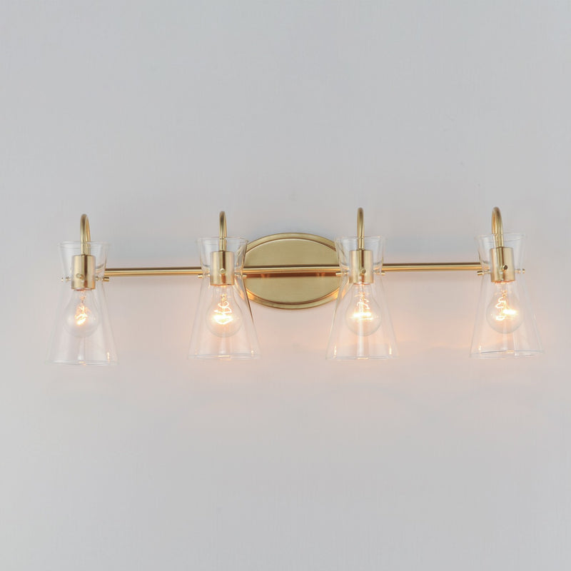 Maxim 12484CLNAB Four Light Bath Vanity, Natural Aged Brass