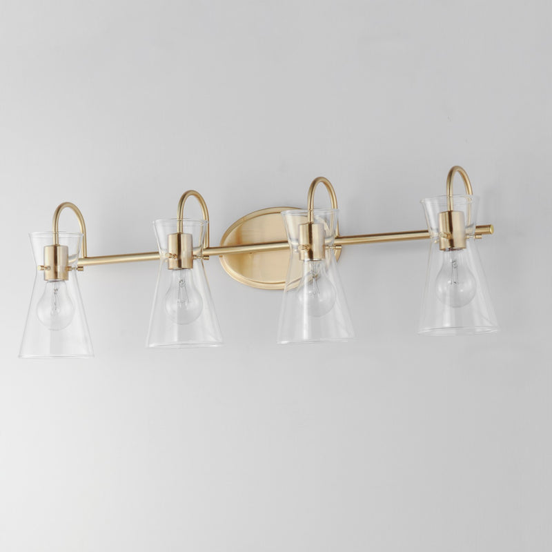 Maxim 12484CLNAB Four Light Bath Vanity, Natural Aged Brass
