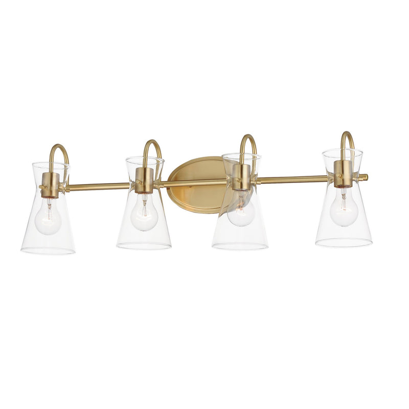 Maxim 12484CLNAB Four Light Bath Vanity, Natural Aged Brass
