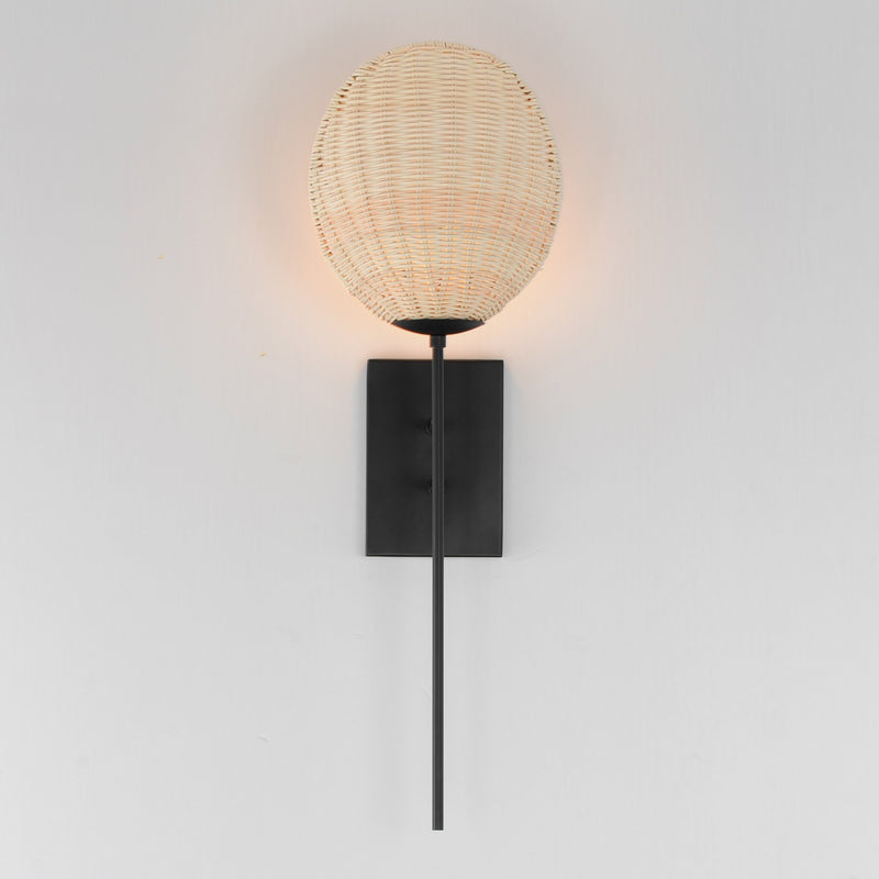 Maxim 12601NABK One Light Wall Sconce, Black