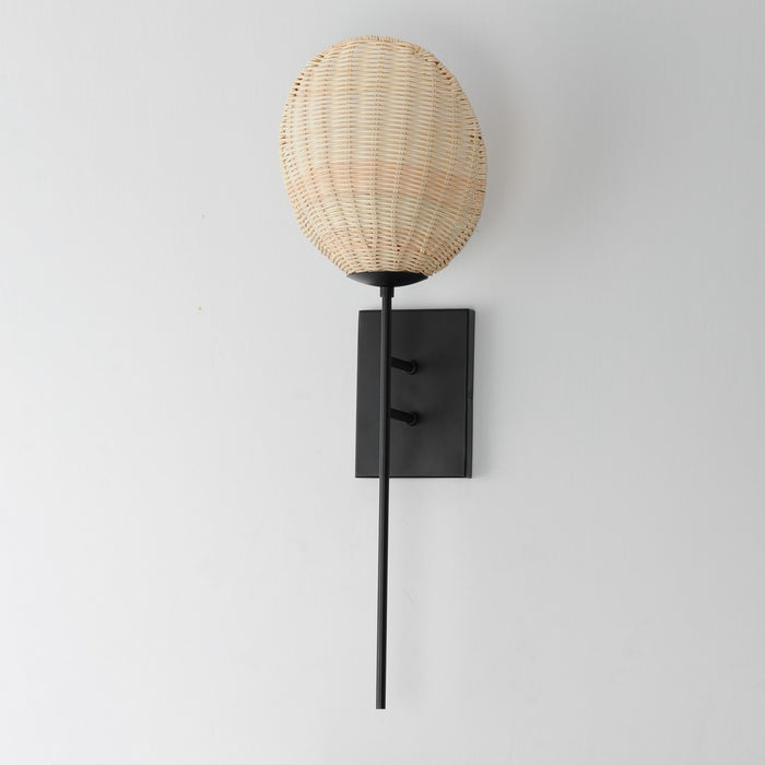 Maxim 12601NABK One Light Wall Sconce, Black