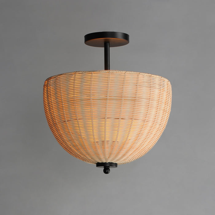 Maxim 12604NABK Two Light Semi Flush/Pendant, Black
