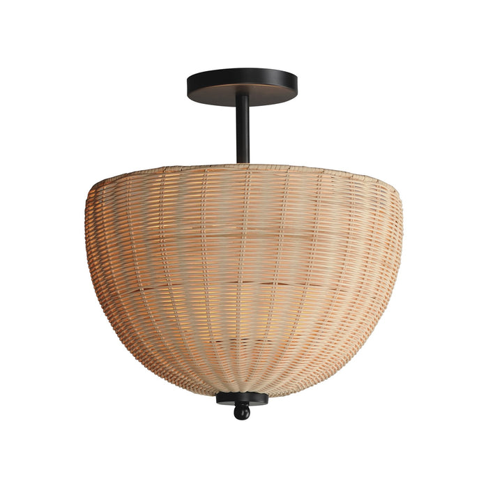 Maxim 12604NABK Two Light Semi Flush/Pendant, Black