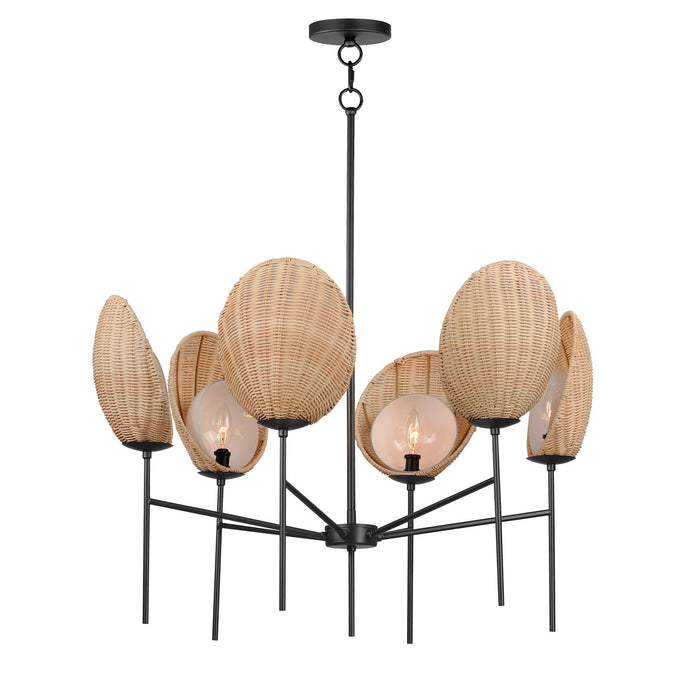 Maxim 12606NABK Six Light Chandelier, Black