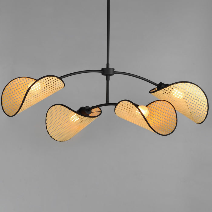 Maxim 12634NABK Four Light Chandelier, Black
